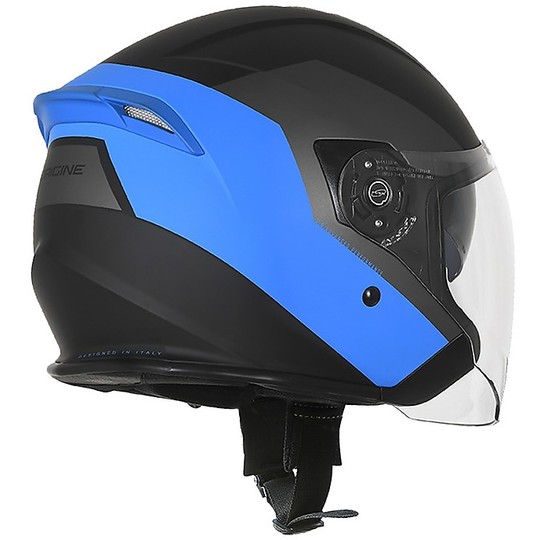 Moto Jet Helm mit integriertem Bluetooth-Ausgang PALIO 2.0 BT EKO Schwarz Matt Blau
