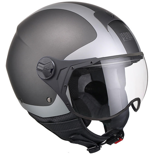 Moto Jet Helm mit konturiertem Visier CGM 107V POSITANO Titanio Matt