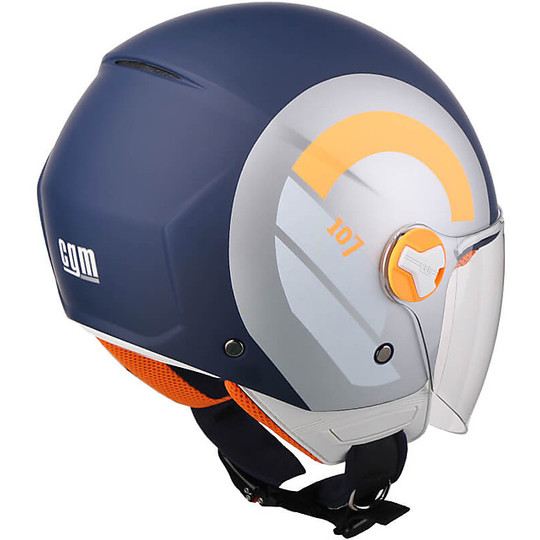 Moto Jet Helm mit langem Visier CGM 107R TAORMINA Mattblau