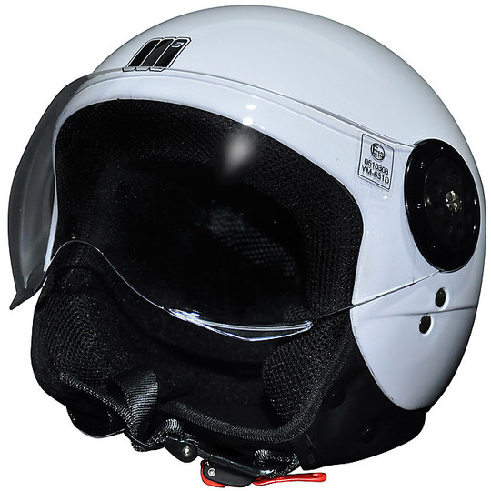 Moto Jet Helm mit Menschen Jeko White Convex Visor