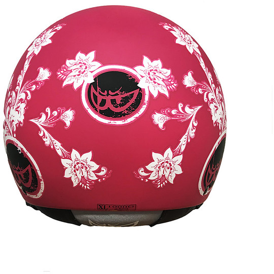 Moto Jet-Helm mit Visier Berik Modell Romantik Rosa Rad
