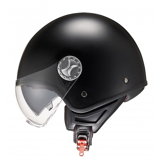 Moto Jet-Helm mit Visier Hevik Cool Black