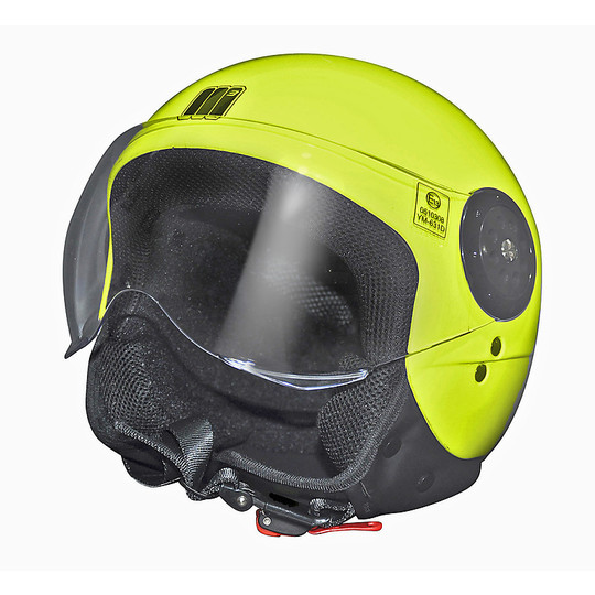 Moto Jet Helm Mit Visier Menschen Jeko Yellow Fluo