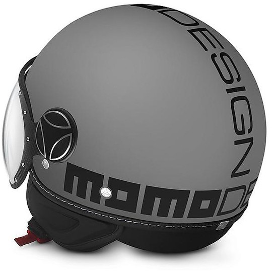 Moto Jet Helm Momo Design Fighter CLASSIC Grau Matt Schwarz