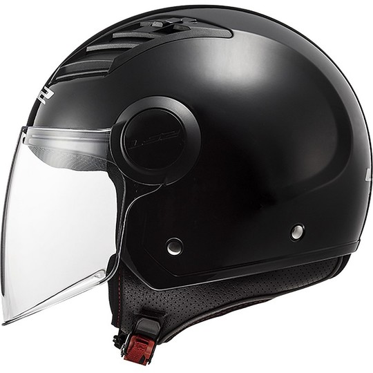 Moto Jet Helm OF562 Ls2 Airflow lang mit Visier Lange Gloss Black