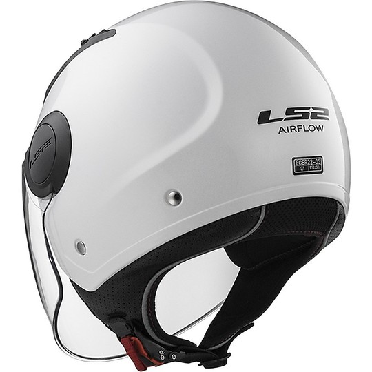 Moto Jet Helm OF562 Ls2 Airflow Long Long-Weiß mit Visier