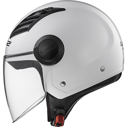 Moto Jet Helm OF562 Ls2 Airflow Long Long-Weiß mit Visier
