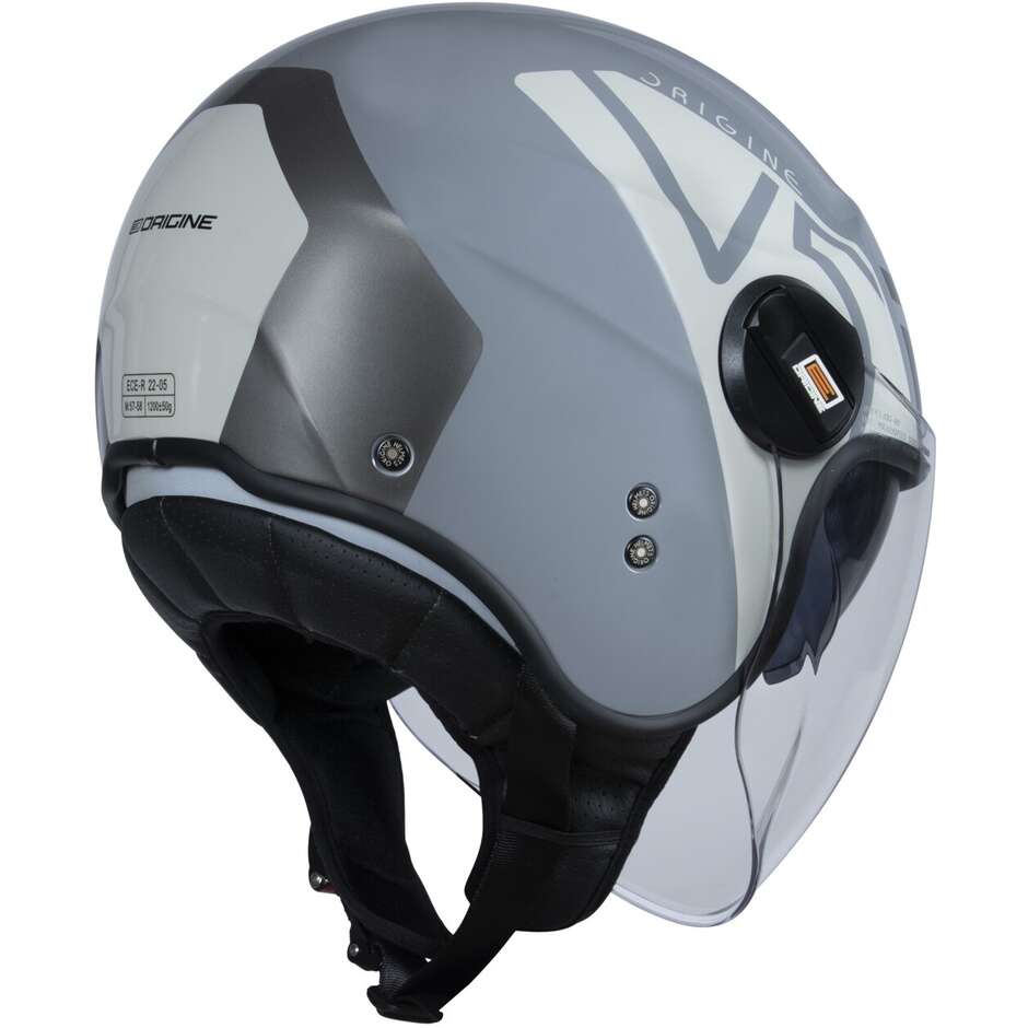 Moto Jet Helm Origin ALPHA V5 Cool Glänzend Grau