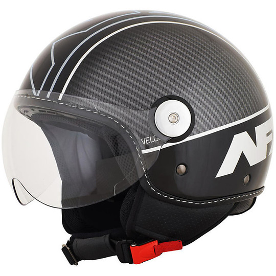 Moto Jet Helmet AFX FX-33 Fast Black Silver Shiny
