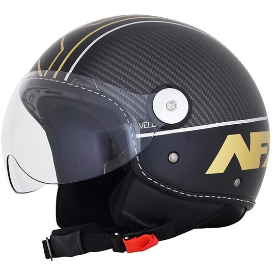Moto Jet Helmet AFX FX-33 Quick Black Gold