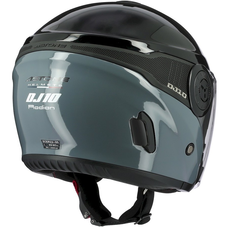 Moto Jet helmet Astone DJ10-2 RADIAN Gray Glossy Black