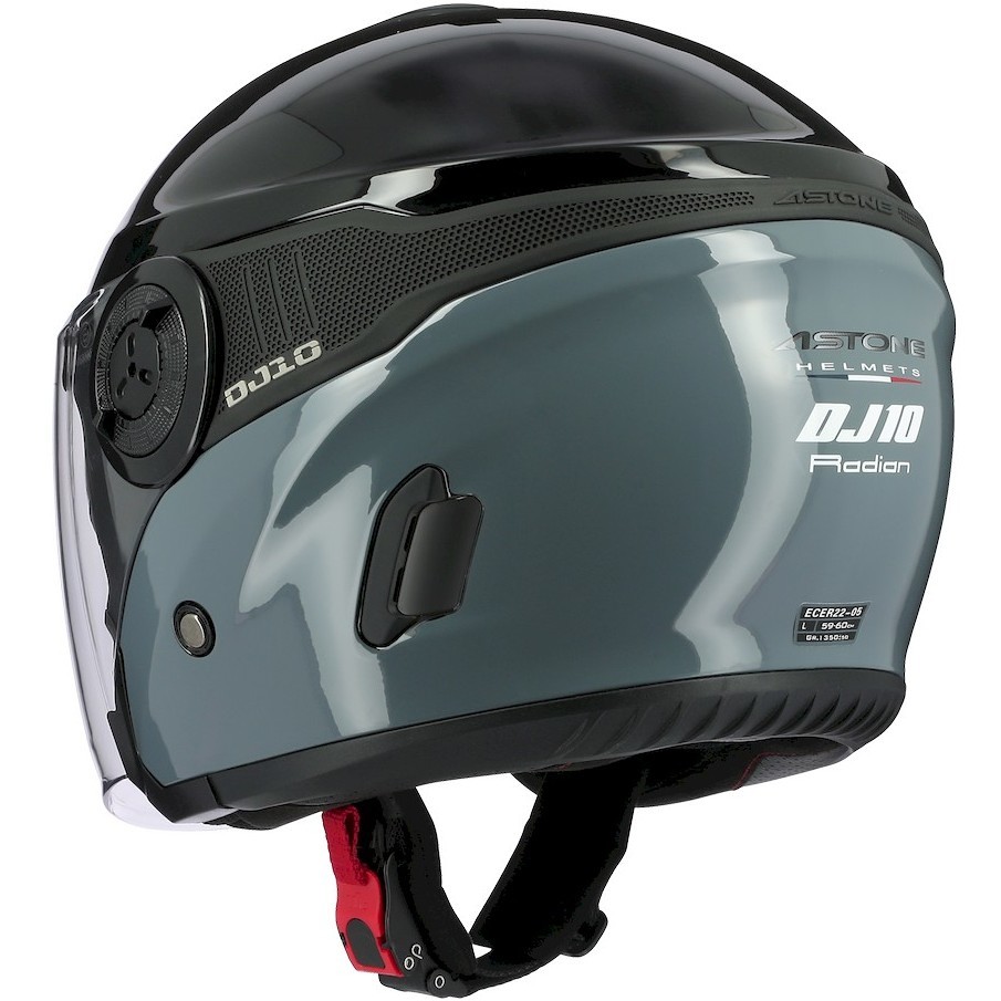 Moto Jet helmet Astone DJ10-2 RADIAN Gray Glossy Black