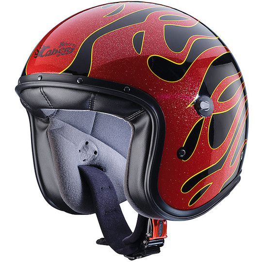 Moto Jet helmet Caberg Freeride Flame Black Red