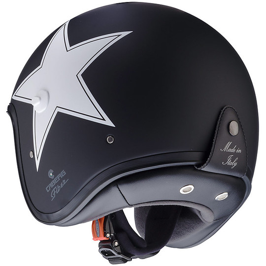 Moto Jet helmet Caberg Freeride Star Matt Black White
