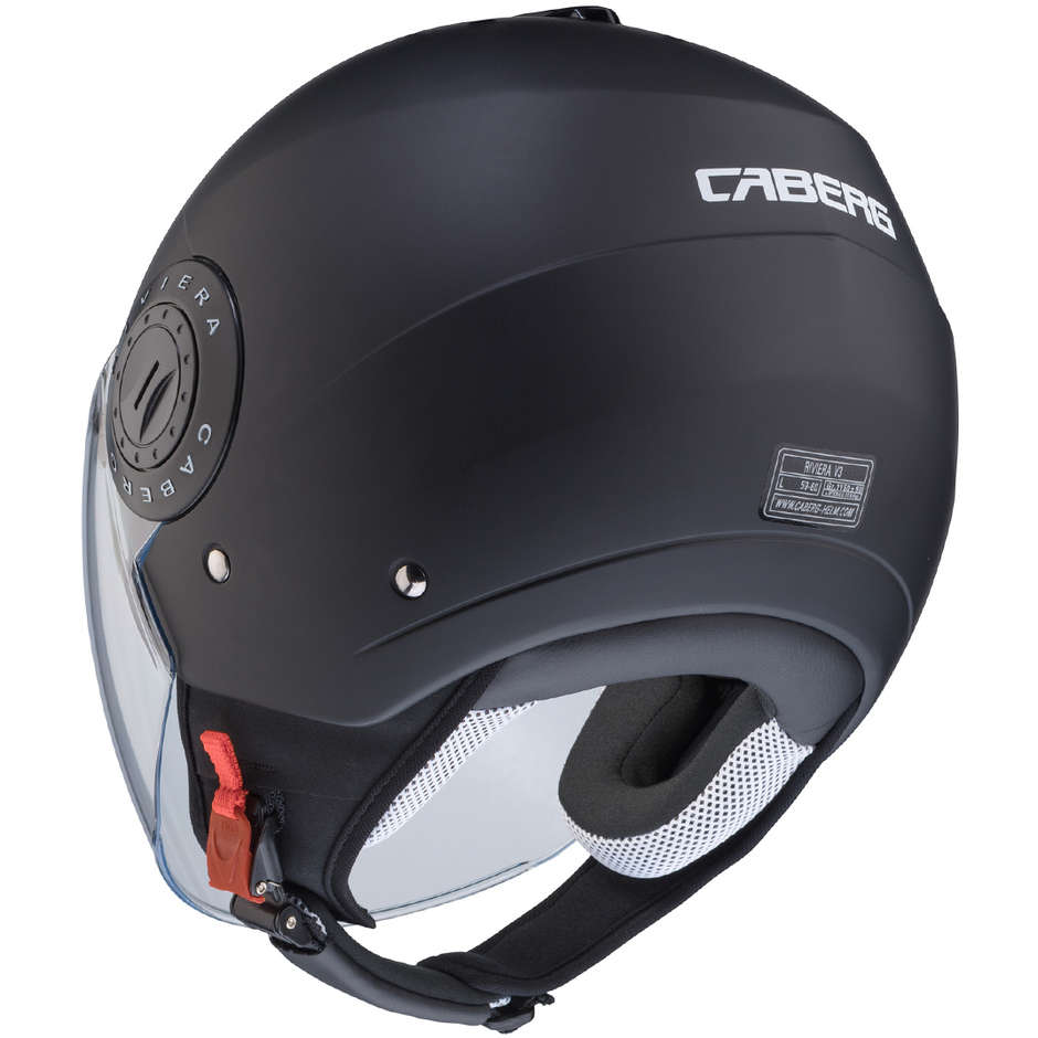 Moto Jet helmet Caberg Riviera V3 Double Visor Mat Black