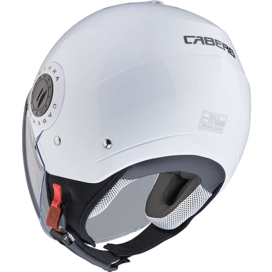 Moto Jet helmet Caberg Riviera V3 Double Visor White