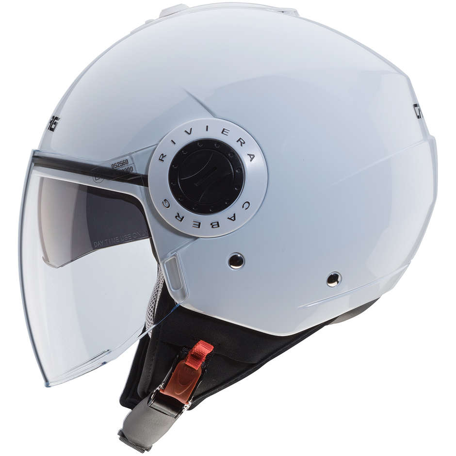 Moto Jet helmet Caberg Riviera V3 Double Visor White