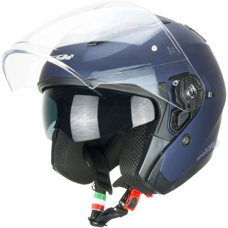 Moto Jet helmet CGM 136A DNA MONO Satin blue