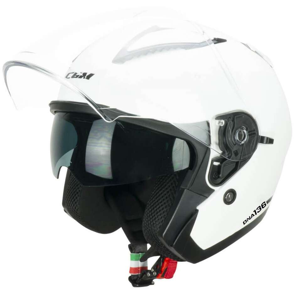 Moto Jet helmet CGM 136A DNA MONO White