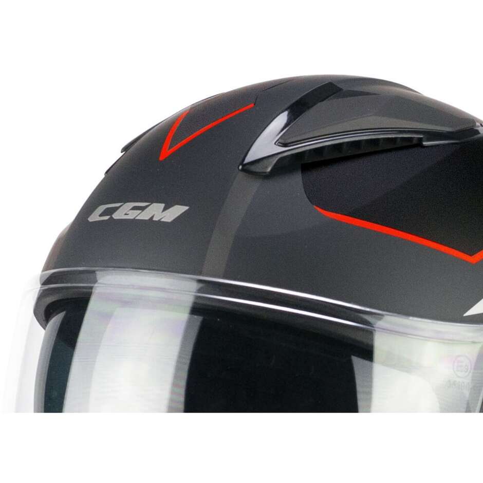 Moto Jet helmet CGM 136S DNA APACHE Black Red matt
