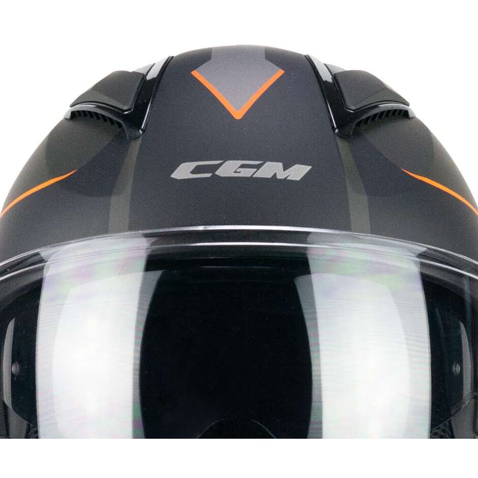 Moto Jet helmet CGM 136S DNA APACHE Graphite Orange matt
