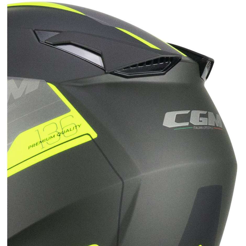 Moto Jet helmet CGM 136S DNA APACHE Graphite Yellow fluo opaque