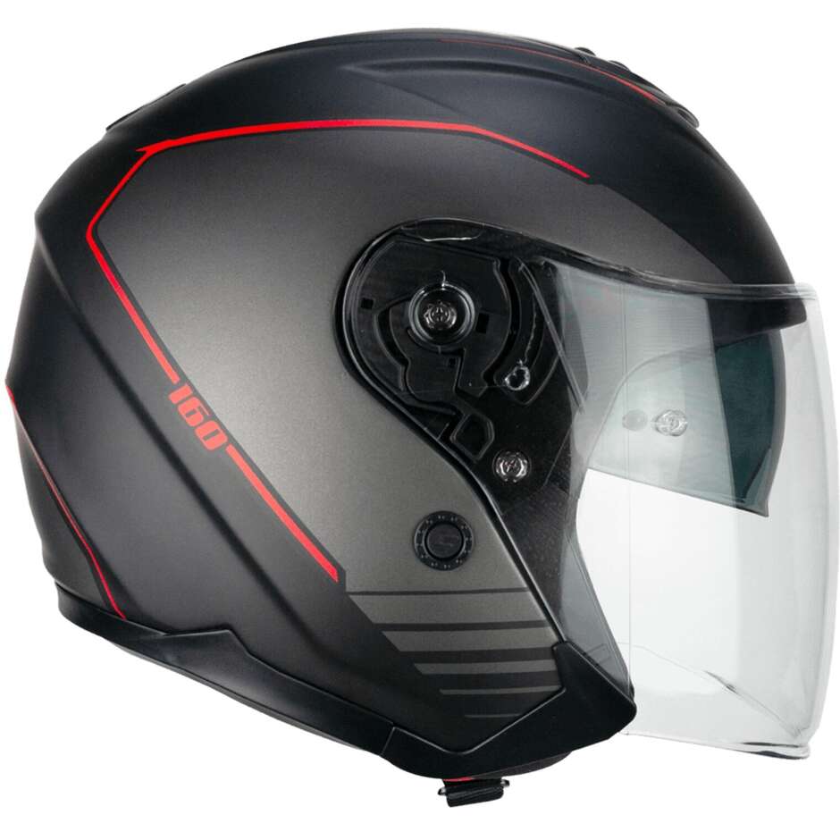 Moto Jet helmet CGM 160G JAD RIDE Black Red matt