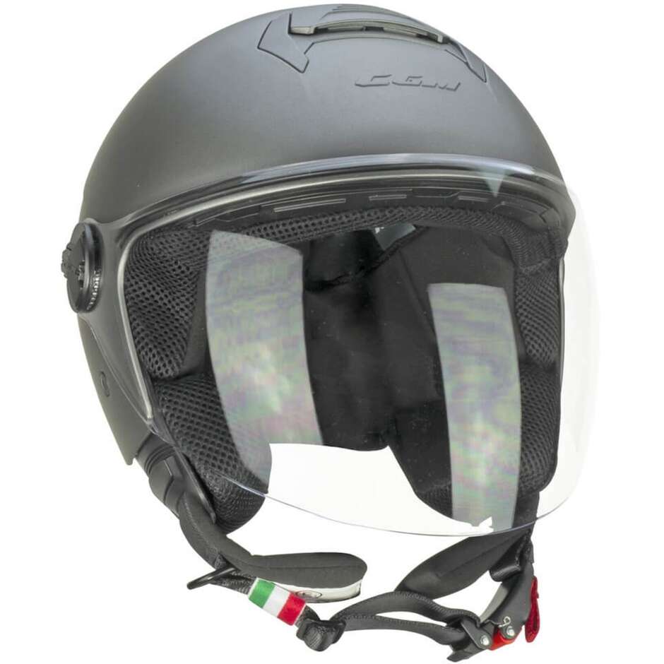 Moto Jet Helmet CGM 167A FLO MONO Satin Anthracite - Long Visor