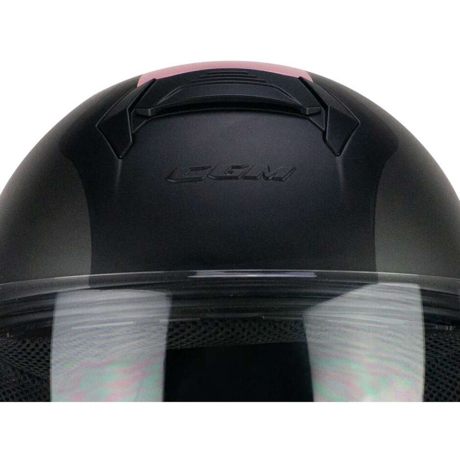 Moto Jet Helmet CGM 167R FLO STEP Anthracite Pink - Long Visor