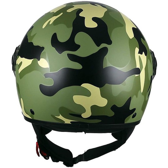 Moto Jet Helmet Helmets BHR 801 Camouflage Green Opaque