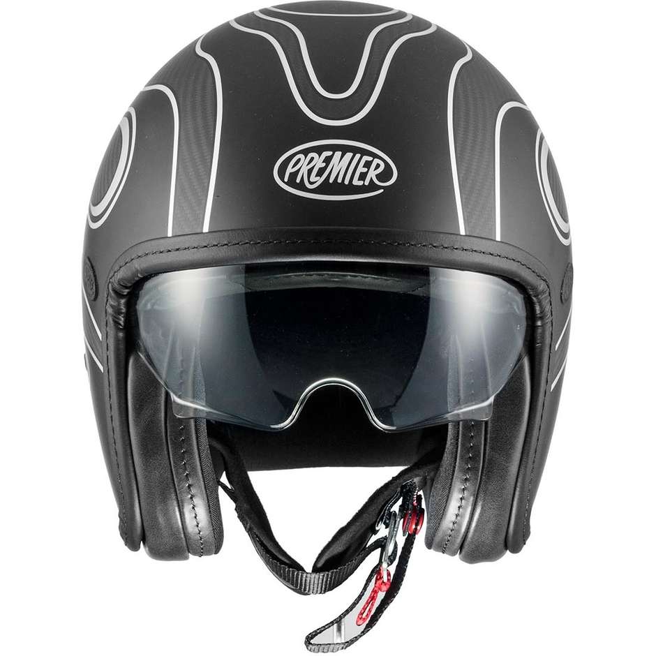 Moto Jet Helmet in Carbon Premier VINTAGE PLATINUM ED. CARBON FR SILVER CHROMED BM