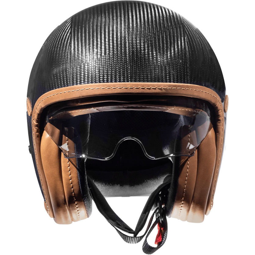 Moto Jet Helmet in Carbon Premier VINTAGE PLATINUM ED. CARBON