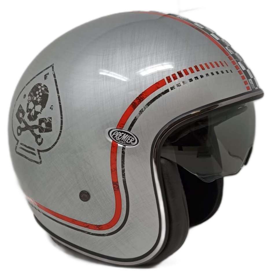 Moto Jet Helmet in Custom Premier Fiber VINTAGE FL CHROMED