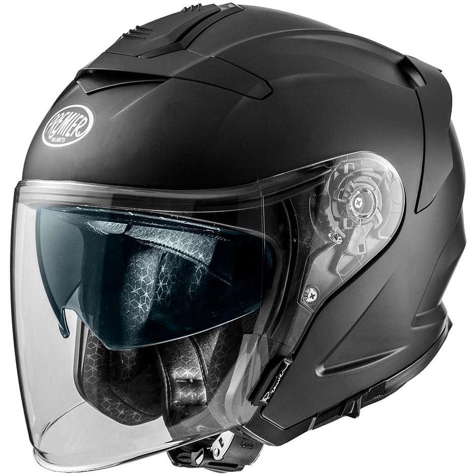 Moto Jet Helmet in Premier JT5 U9BM Matt Black Fiber