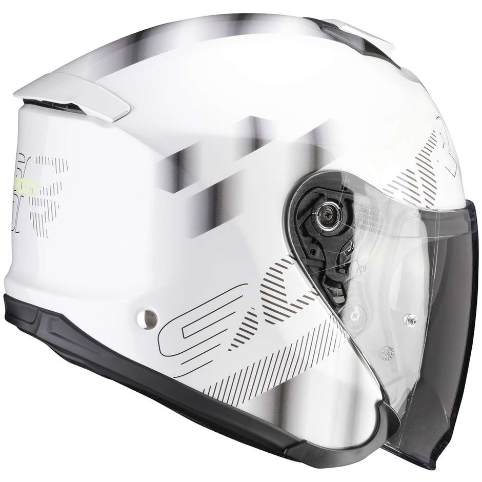 Moto Jet Helmet in Scorpion Fiber EXO-S1 GRAVITY White Silver