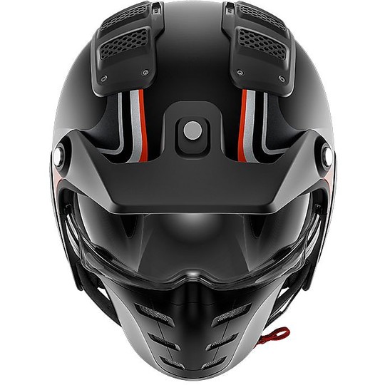Moto Jet Helmet in Shark Fiber X-DRAK HISTER Matt Black Anthracite Orange