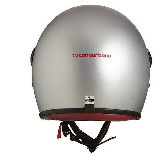 Moto Jet Helmet in Tucano Urbano Fiber EL'JET 1300 German Silver Matt