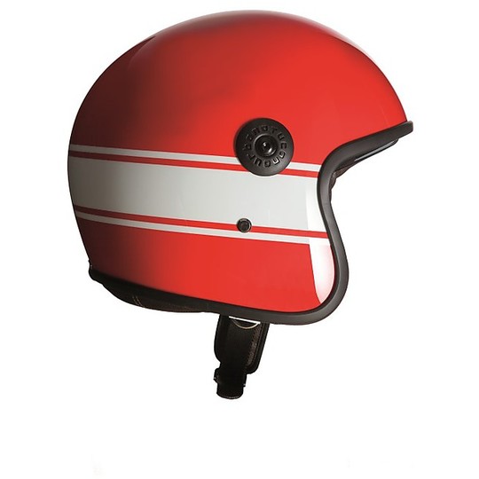 Moto Jet Helmet in Tucano Urbano Fiber EL'JET 1300 Italian Red Polished