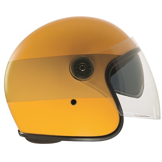 Moto Jet Helmet in Tucano Urbano Fiber EL'JET 1300 Yellow Ocra Matt