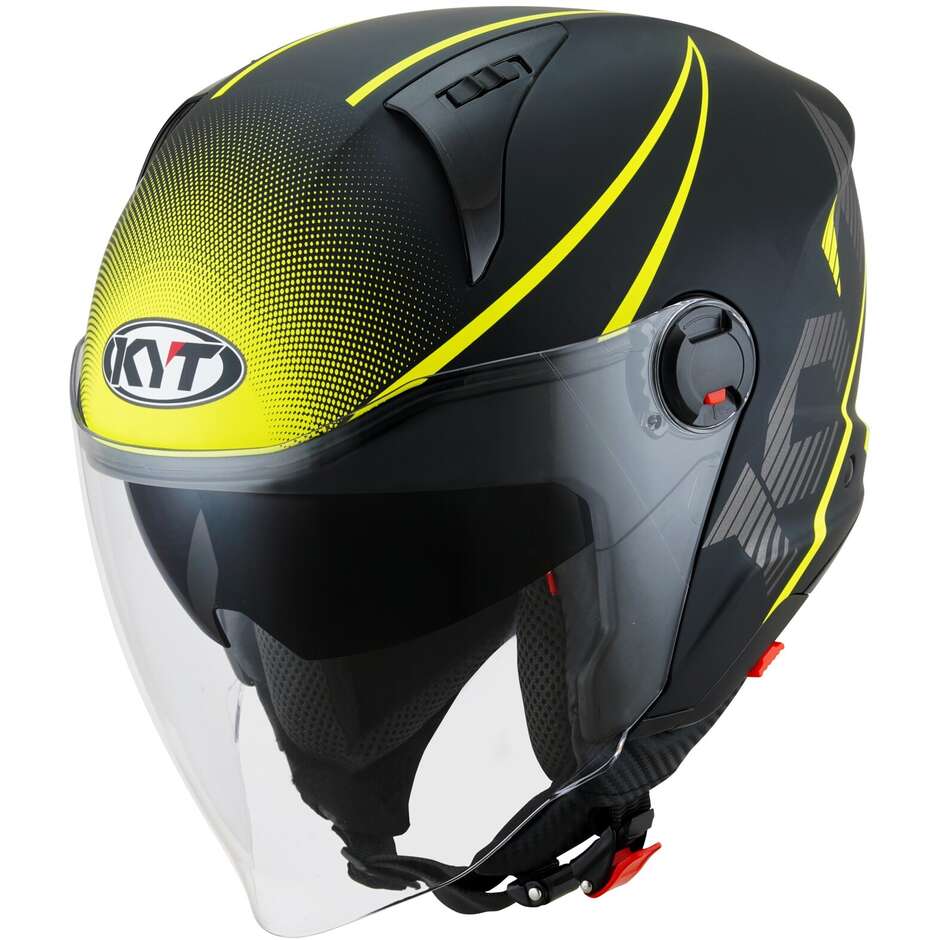 Moto Jet Helmet Kyt D-CITY COLORFUL Yellow