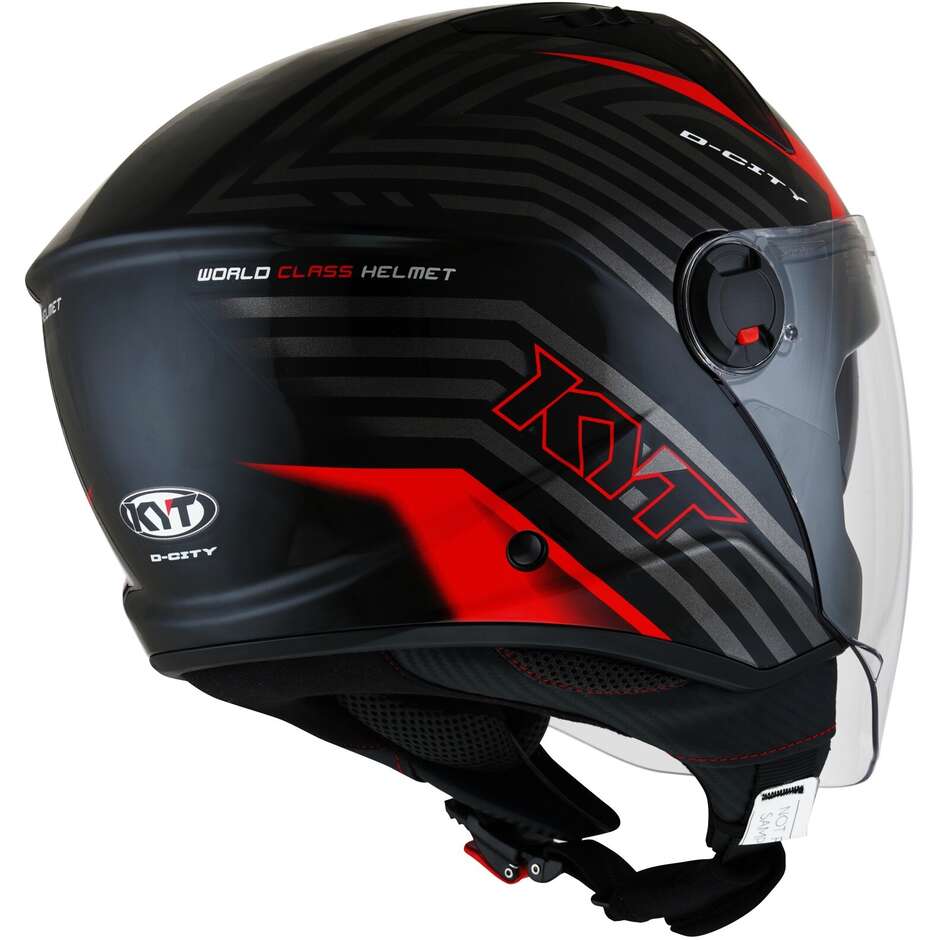Moto Jet Helmet Kyt D-CITY LUCENT BLACK Red