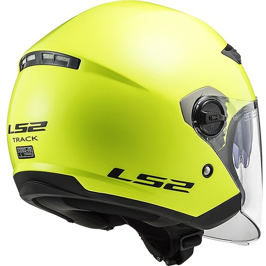 Moto Jet Helmet LS2 OF569 Track Solid Yellow Fluo