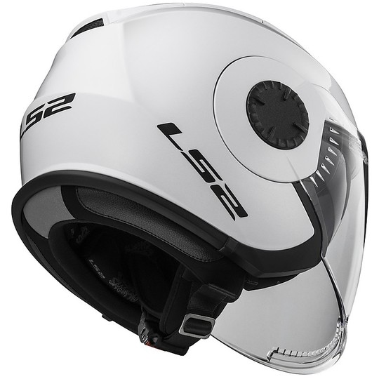 Moto Jet helmet LS2 OF570 Towards Double Visor Mono White