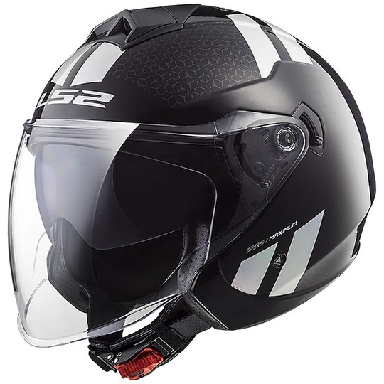 Moto Jet Helmet LS2 OF573 Twister Combo Black Rainbow