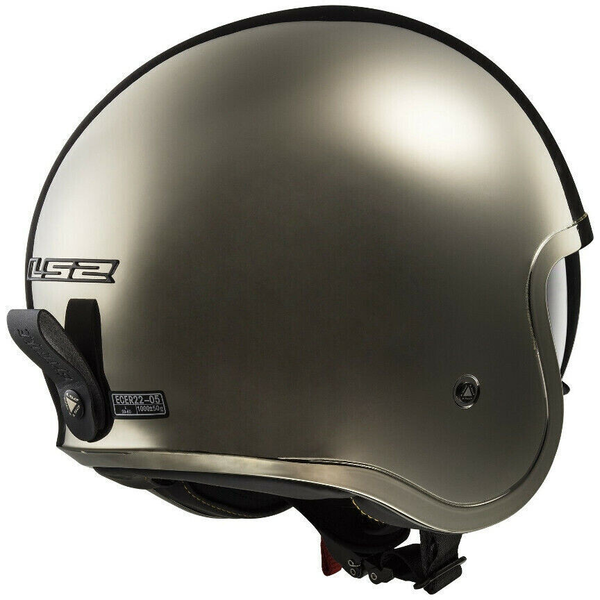 Moto Jet Helmet LS2 OF599 SPITFIRE Chrome-plated