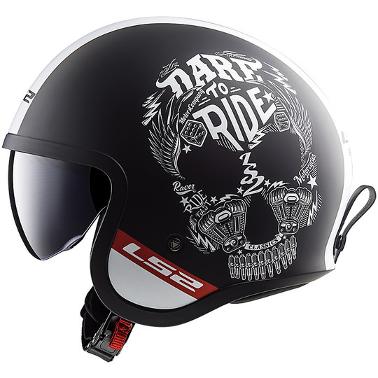 Moto Jet Helmet LS2 OF599 SPITFIRE INKY Black Opaco