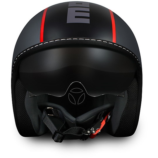 Moto Jet Helmet Momo Design Blade Gray Opaco Red Fluo