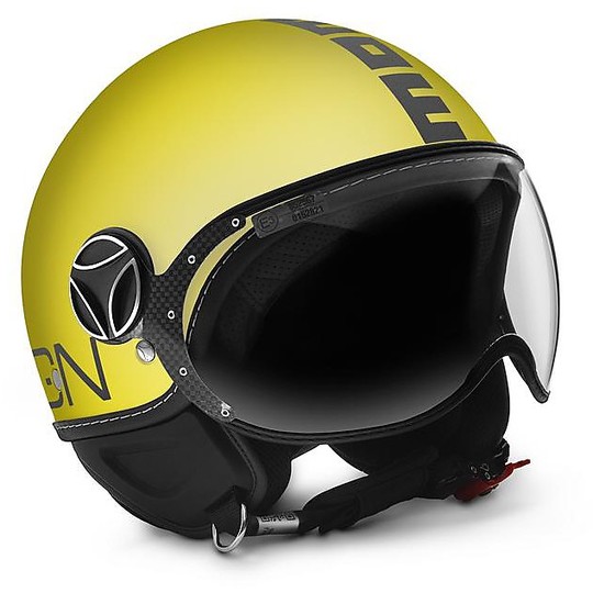 Moto Jet Helmet Momo Design Fighter Classic Dark Anthracite Yellow