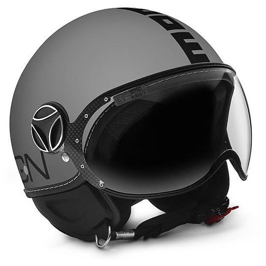 Moto Jet Helmet Momo Design Fighter CLASSIC Gray Matt Black