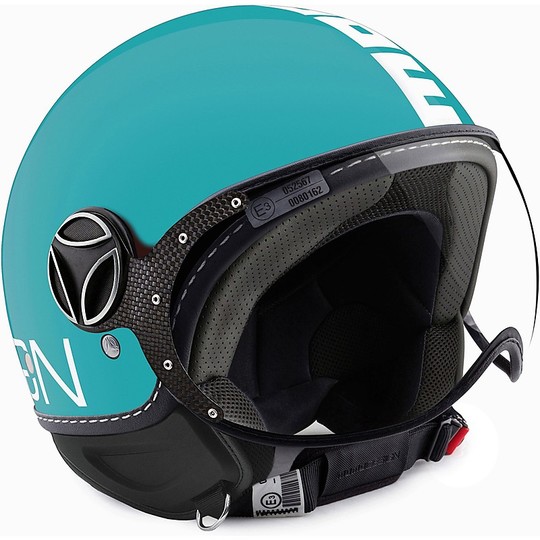 Moto Jet Helmet Momo Design Fighter Classic Water White Marina